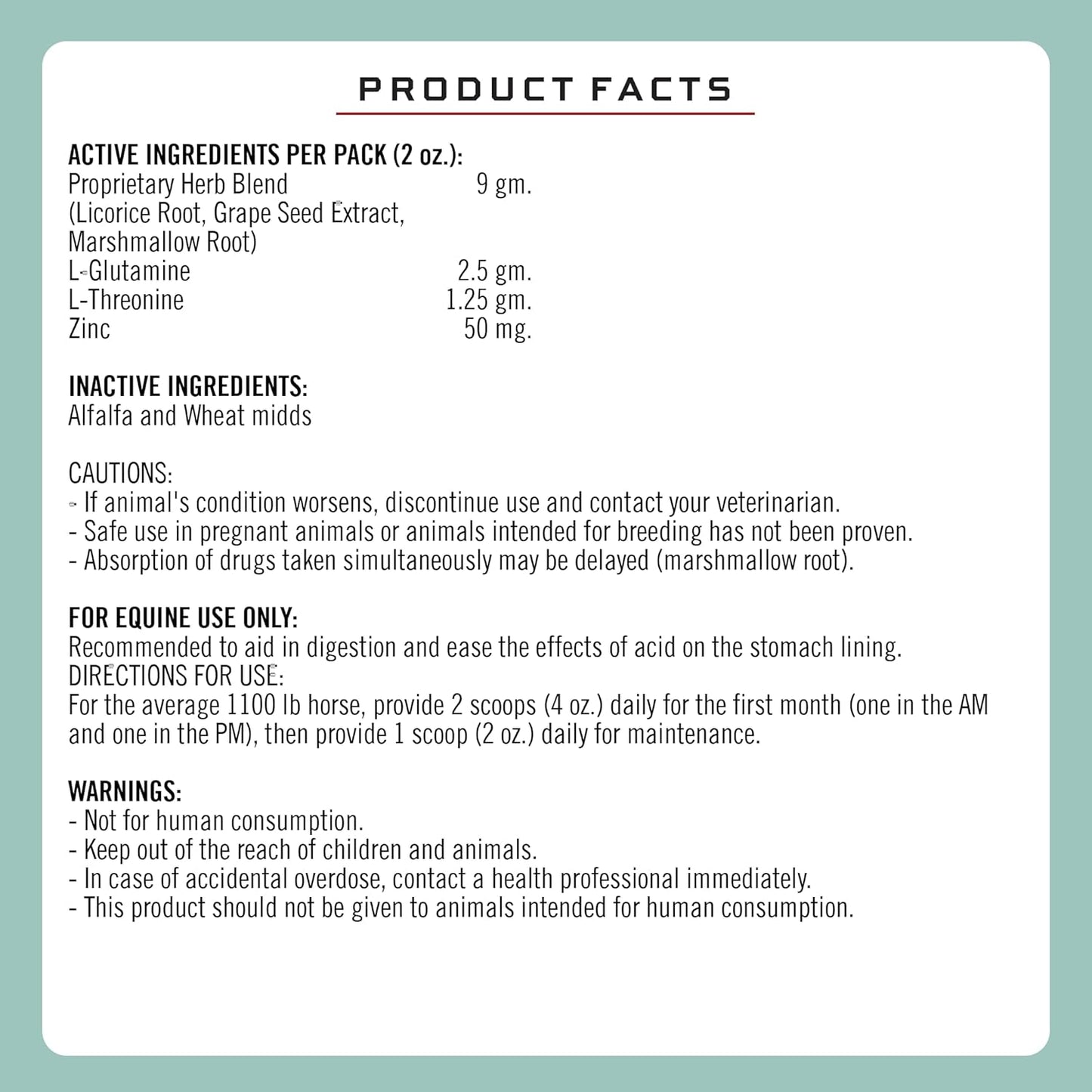 Natural Gut Support Equine Supplement for Horses at Risk of Ulcers - 7.5lb Bag Formula 707 ULZERless