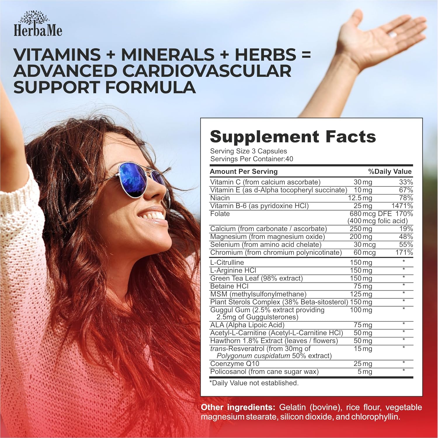 Natural Heart Health Supplement with 120 Capsules - Supports Cardiovascular Health, Healthy Cholesterol & Blood Pressure | Promotes Clean Arteries & Protects Against Homocysteine & CRP Levels