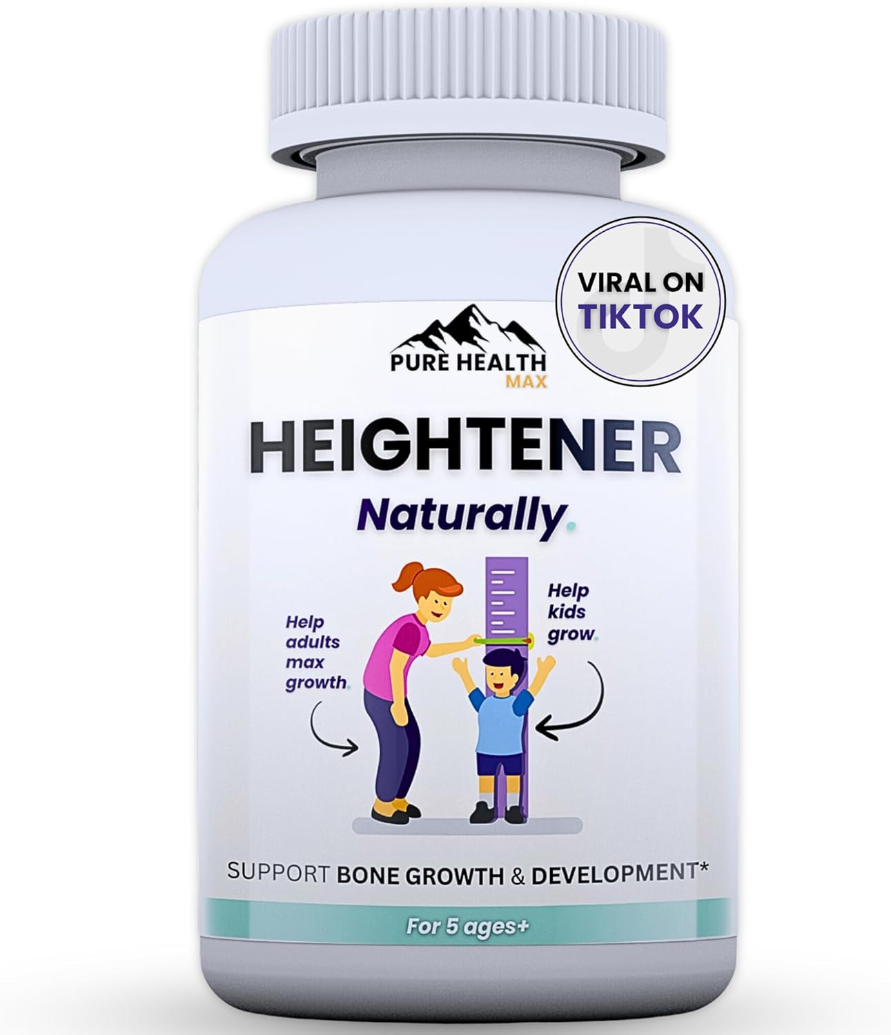 Natural Height Growth Supplement for Kids, Teens & Adults - Height Maximizer Capsules & Gummies with L-Arginine & Calcium for Bone Strength & Growth Taller