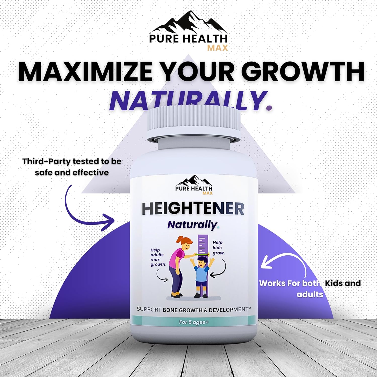 Natural Height Growth Supplement for Kids, Teens & Adults - Height Maximizer Capsules & Gummies with L-Arginine & Calcium for Bone Strength & Growth Taller