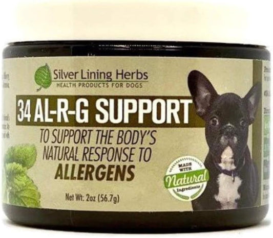 Natural Herbal Allergy Supplement for Dogs - Silver Lining Herbs 34 Canine Al-R-G - Promotes Healthy Response to Allergens - 2 oz Jar