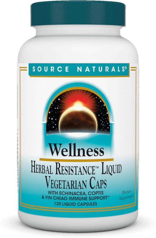 Natural Herbal Immune Support Capsules - Echinacea, Coptis & Yin Chiao - 120 Count