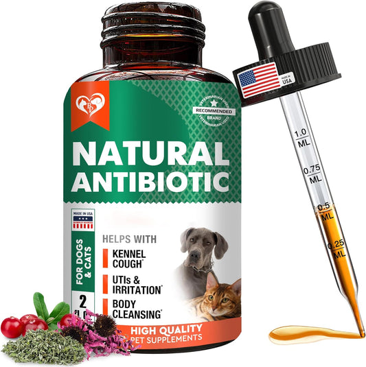Natural Herbal Kennel Cough & UTI Relief for Cats & Dogs - Cranberry Support Supplement for Urinary Tract & Cold - Made in USA