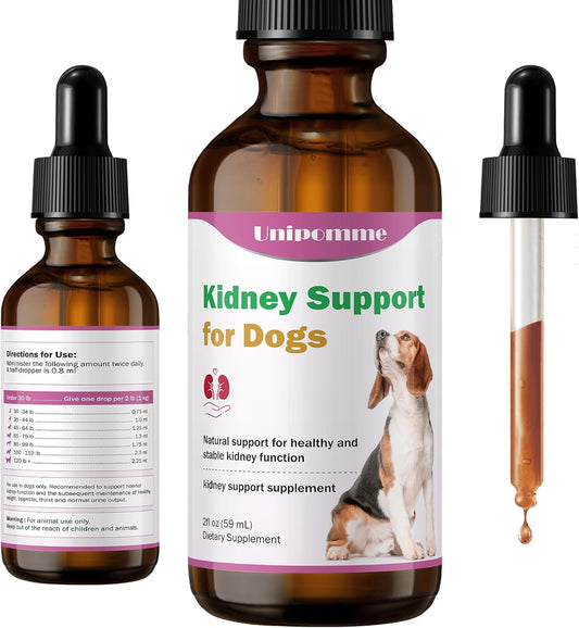 Natural Herbal Kidney Support Drops for Dogs - 2 oz - Improve Kidney Function, Blood in Urine, Appetite - Promotes Health
