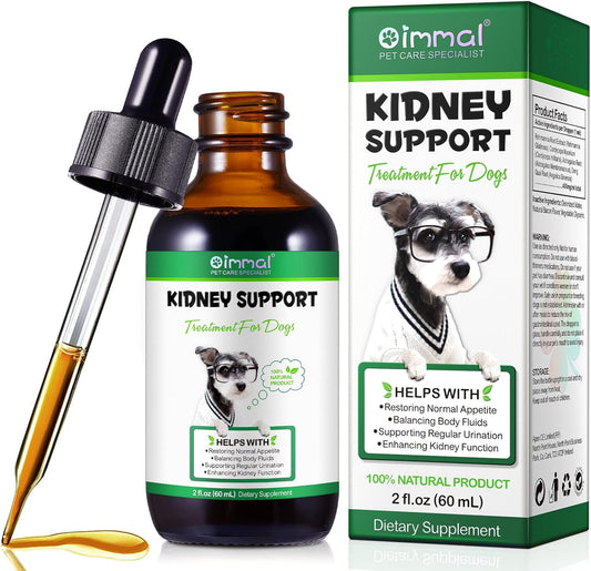 Natural Herbal Kidney Support Supplement for Dogs - Immune & Urinary Health Function - 2 Fl Oz