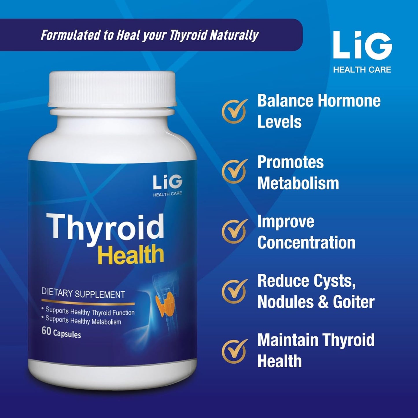 Natural Herbal Supplement for Thyroid Health - Reduce Thyroid Cysts and Nodules - Balance Hormones - Honeysuckle Flower