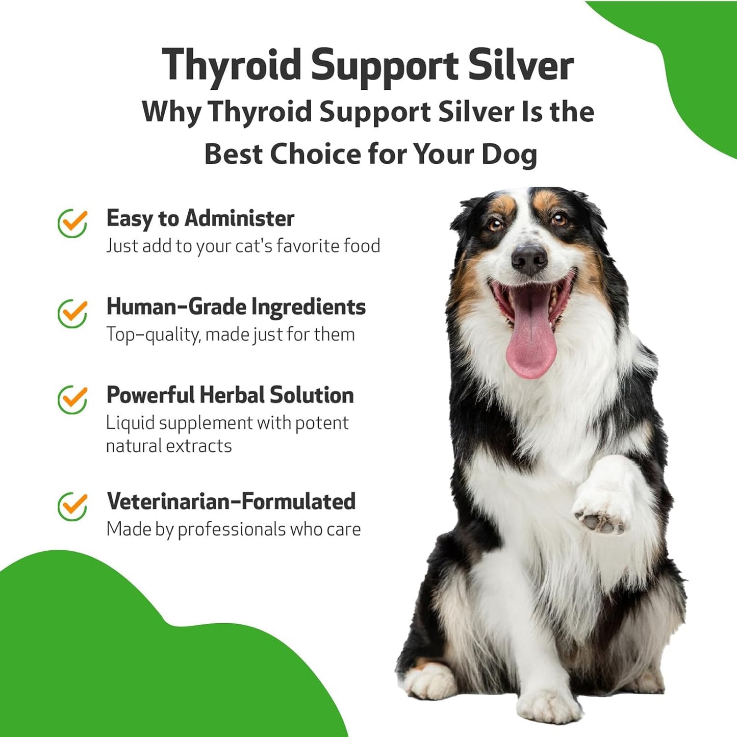 Natural Herbal Thyroid Support Supplement for Dogs - Promotes Healthy Metabolism, Balanced Energy Levels - Veterinarian Formulated with Ashwagandha and Bacopa - 2 oz
