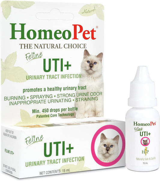 Natural Homeopathic Feline UTI Plus - 15ml - Cat Urinary Tract Support