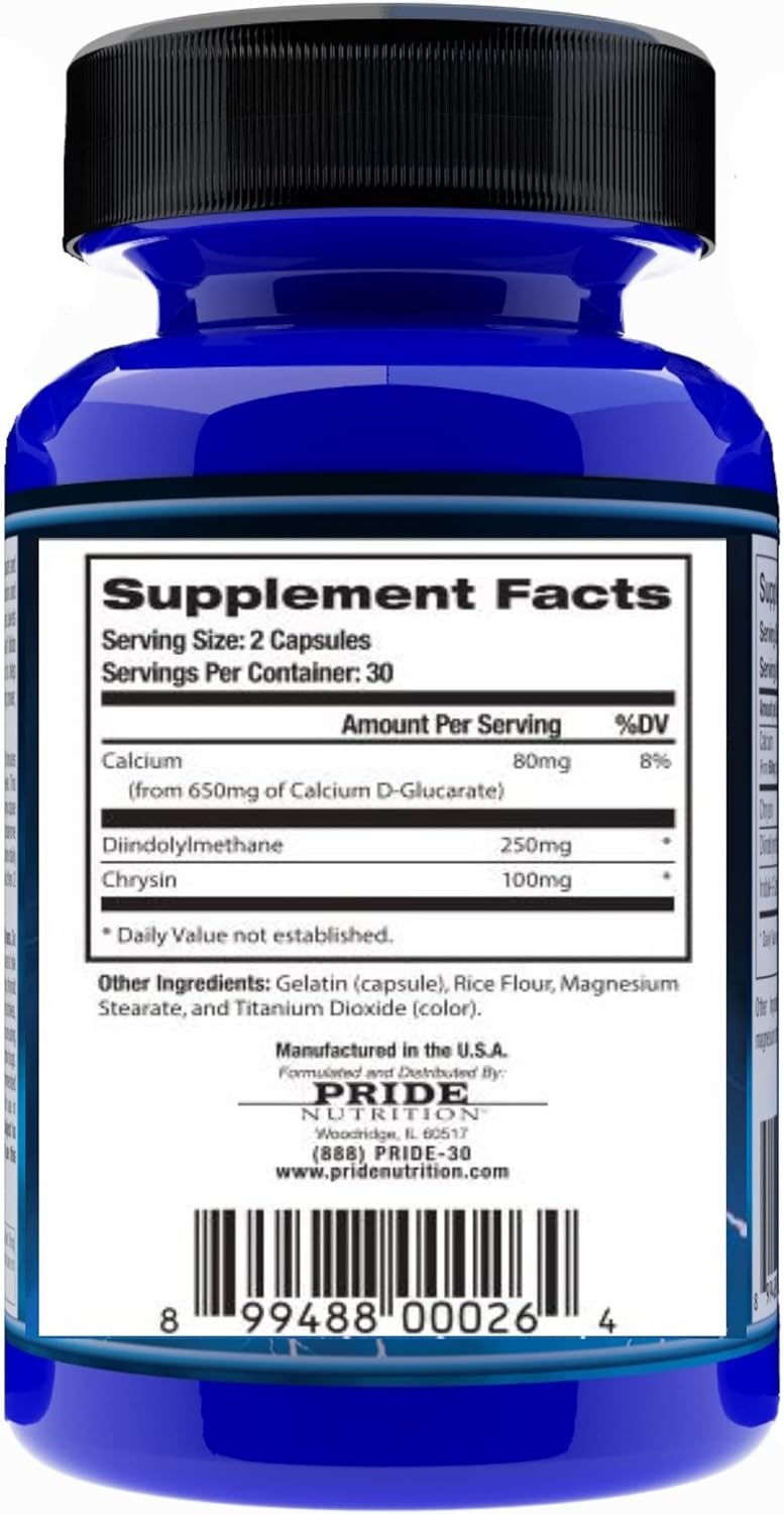 Natural Hormone Balance Supplement for Men & Women - E-Block Estrogen Blocker & Aromatase Inhibitor with Acne Support Formula, DIM, Calcium-d-glucarate, Chrysin - Post Cycle Therapy