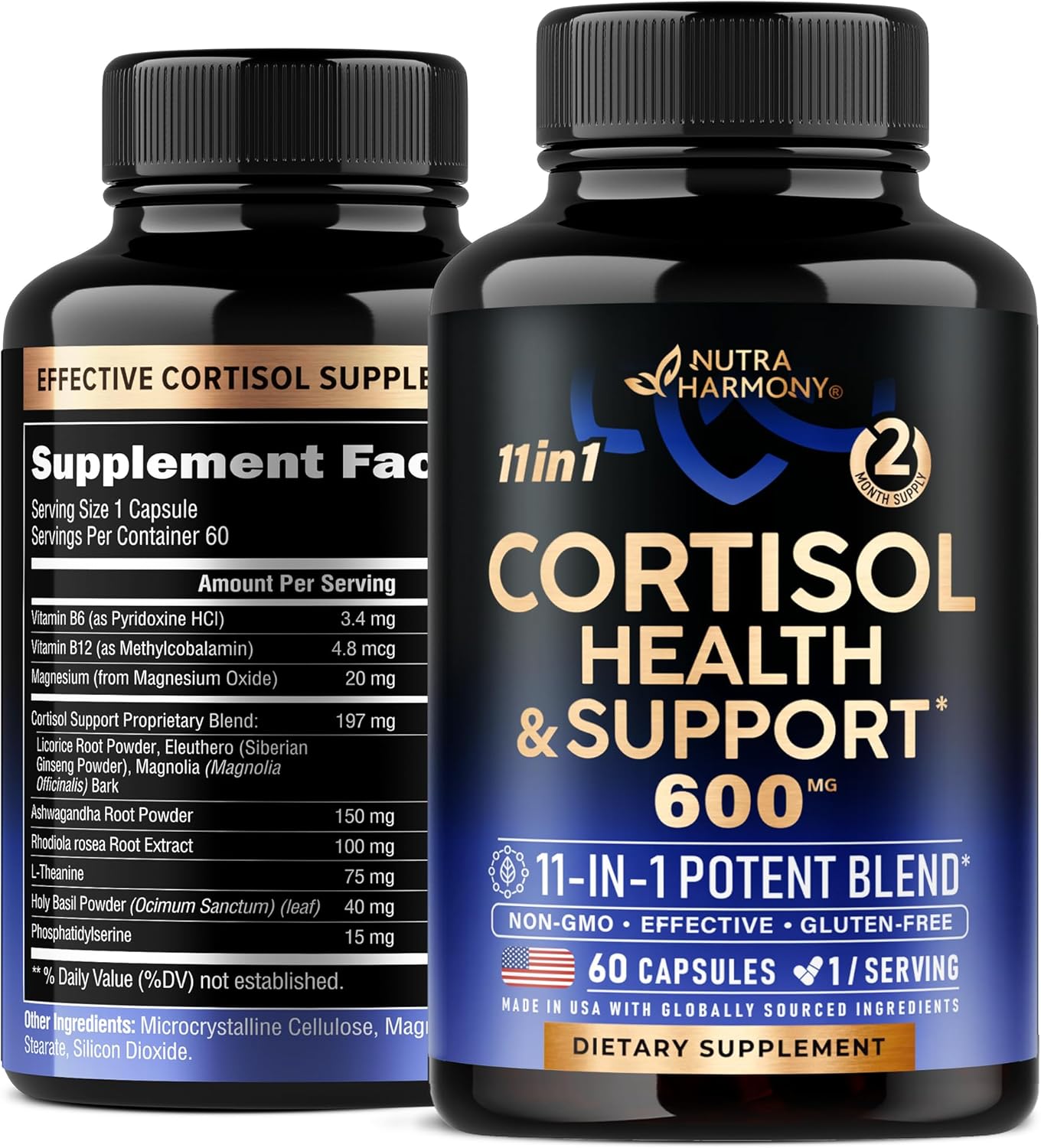 Natural Hormone Balance Supplement for Women - Ashwagandha, Rhodiola, Holy Basil, L-Theanine - Mood, Focus, Sleep Support - Vegan, Non-GMO - Made in USA - 60 Capsules