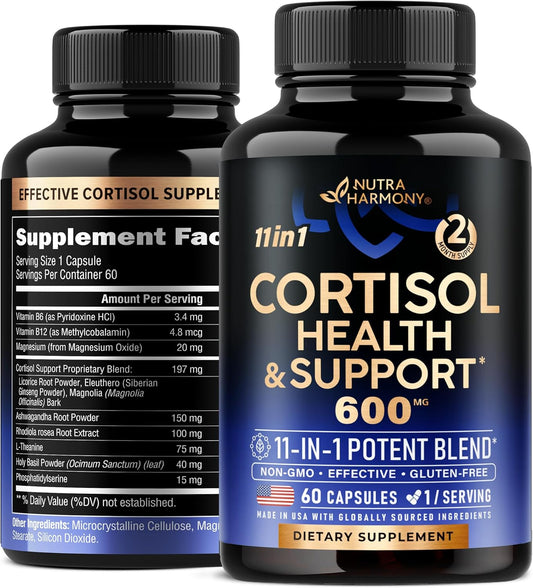 Natural Hormone Balance Supplement for Women - Ashwagandha, Rhodiola, Holy Basil, L-Theanine - Mood, Focus, Sleep Support - Vegan, Non-GMO - Made in USA - 60 Capsules