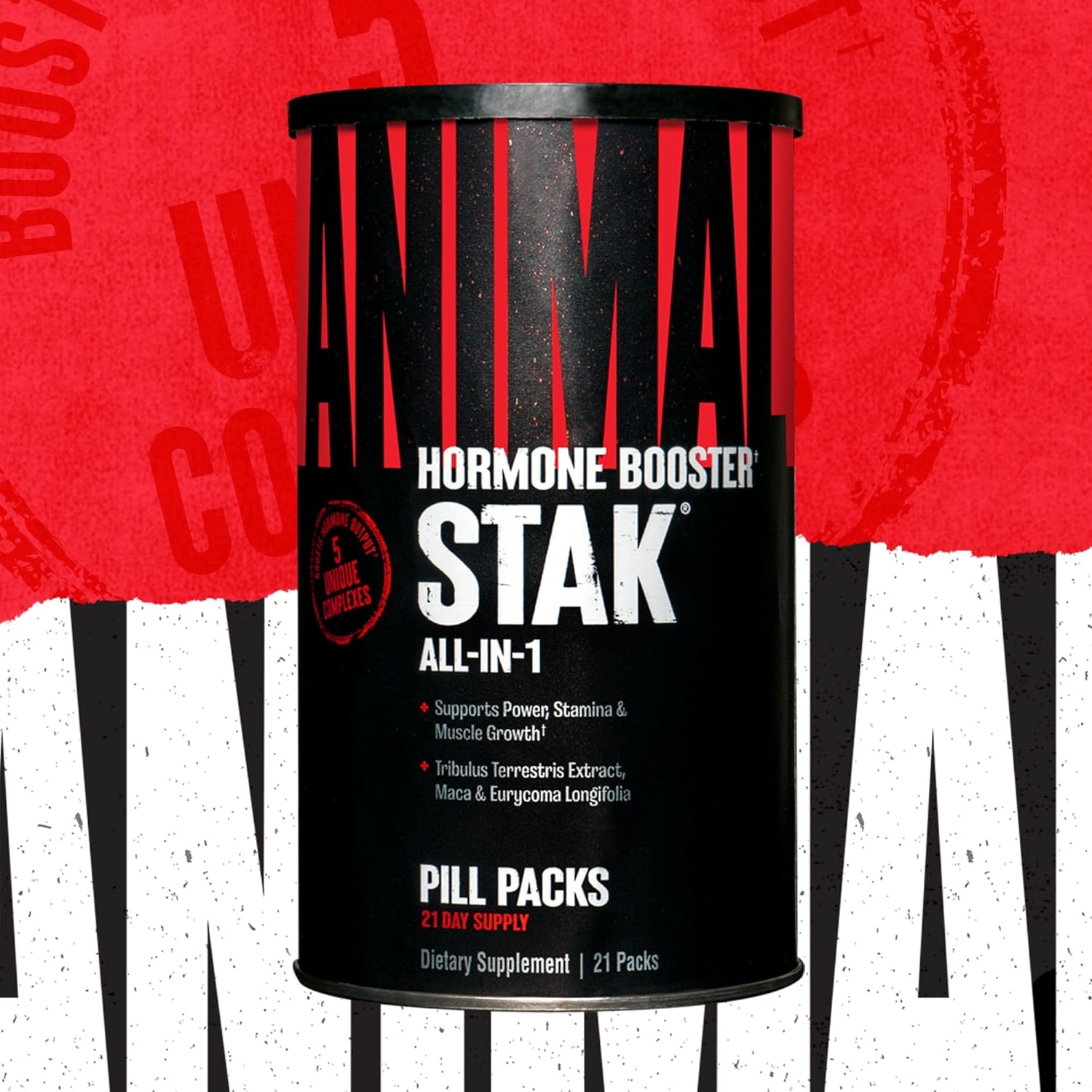 Natural Hormone Booster Supplement with Tribulus for Athletes - Animal Stak - 1 Month Cycle