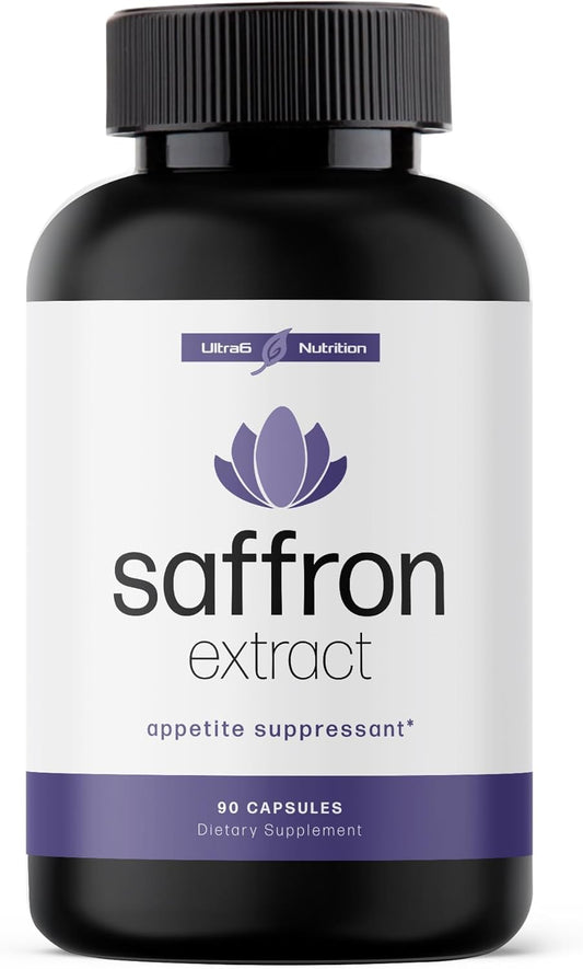 Natural Hunger Control: Saffron Extract Capsules for Weight Loss - Appetite Suppressant for Men & Women - Energy & Mood Boost - 90 Caps - USA Made