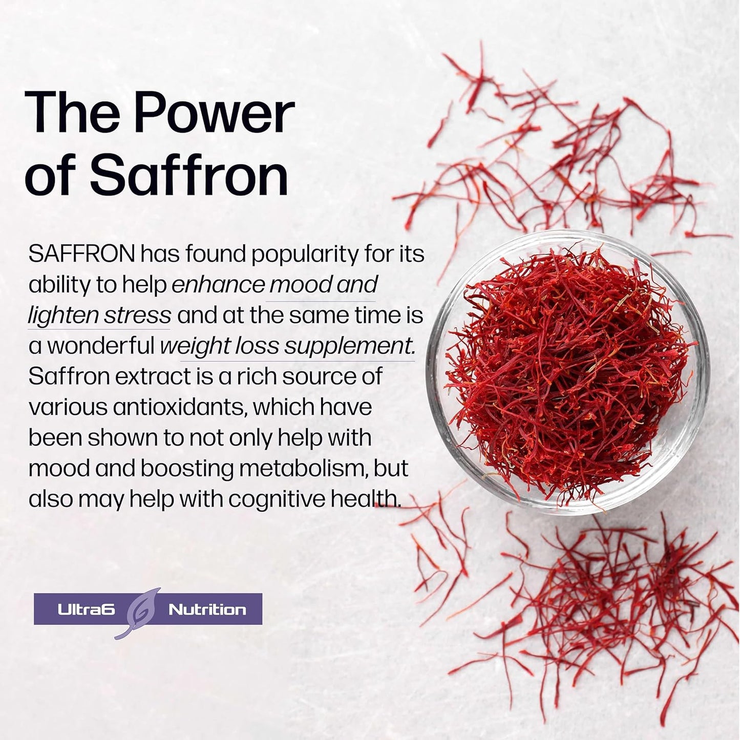 Natural Hunger Control: Saffron Extract Capsules for Weight Loss - Appetite Suppressant for Men & Women - Energy & Mood Boost - 90 Caps - USA Made