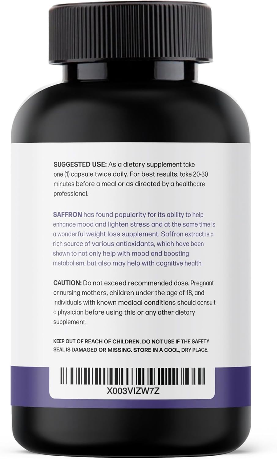Natural Hunger Control: Saffron Extract Capsules for Weight Loss - Appetite Suppressant for Men & Women - Energy & Mood Boost - 90 Caps - USA Made