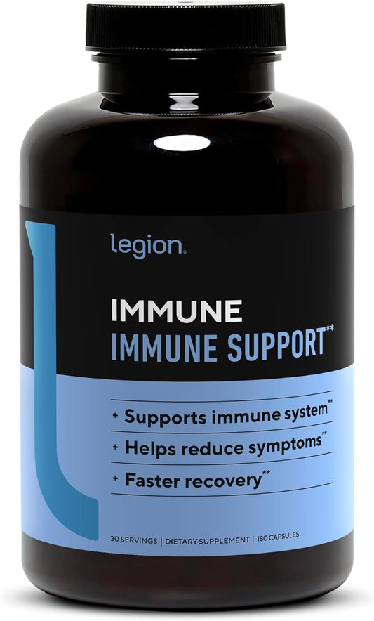 Natural Immune System Support Supplement for Adults with Vitamin C, American Ginseng, Guduchi, and Garlic - LEGION Immune Booster