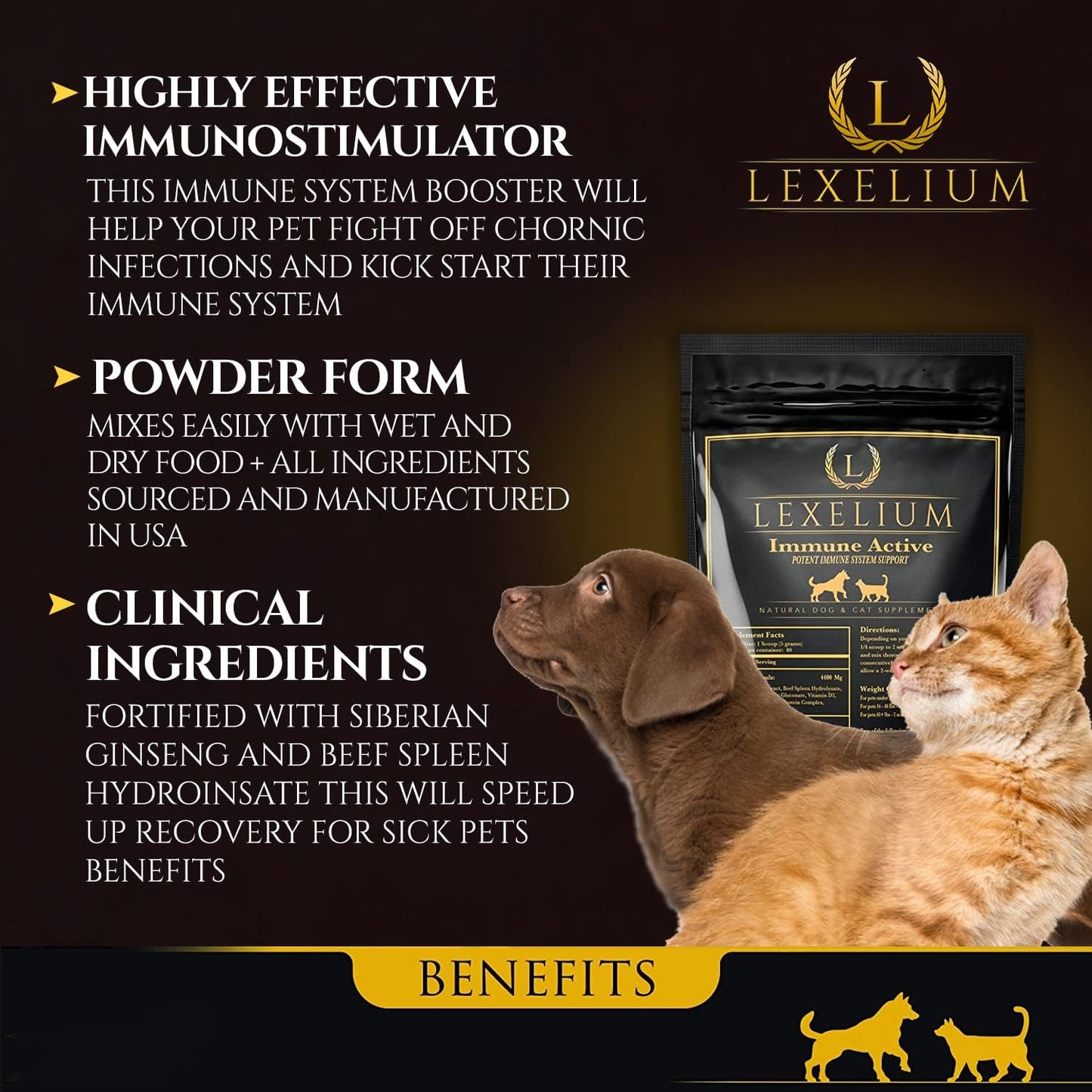 Natural Immunity Supplement Powder for Cats and Dogs - Supports Immune Health, Detoxification, and Protection from Infections - 200g