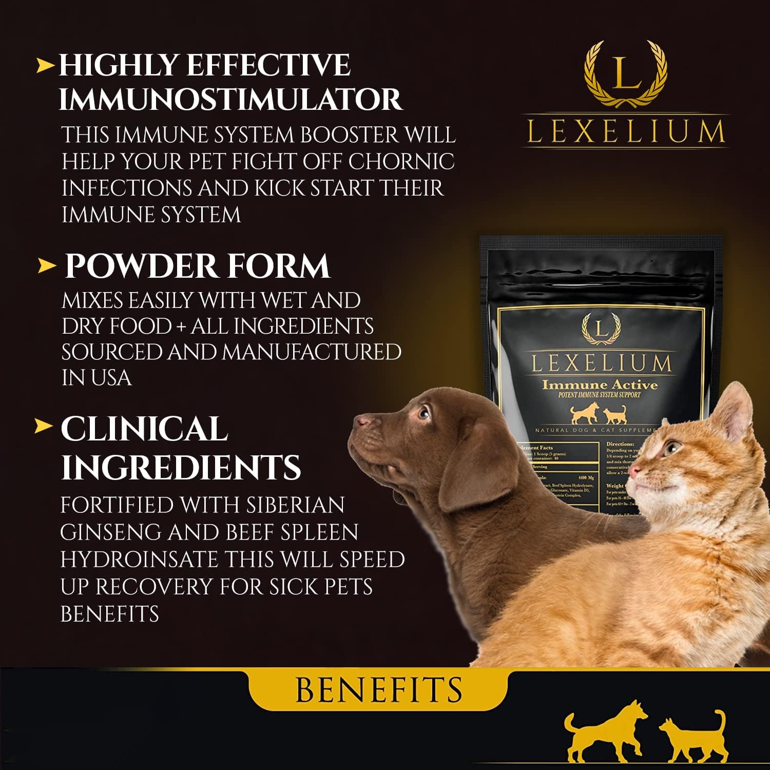 Natural Immunity Supplement Powder for Cats and Dogs - Supports Immune Health, Detoxification, and Protection from Infections - 200g