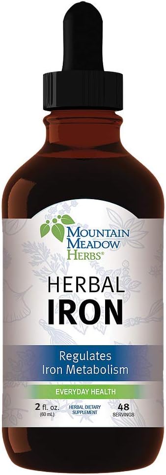 Natural Iron Supplement - Mountain Meadow Herbs Herbal Iron 2 oz - Supports Iron Metabolism & Absorption with Gentle Herbs