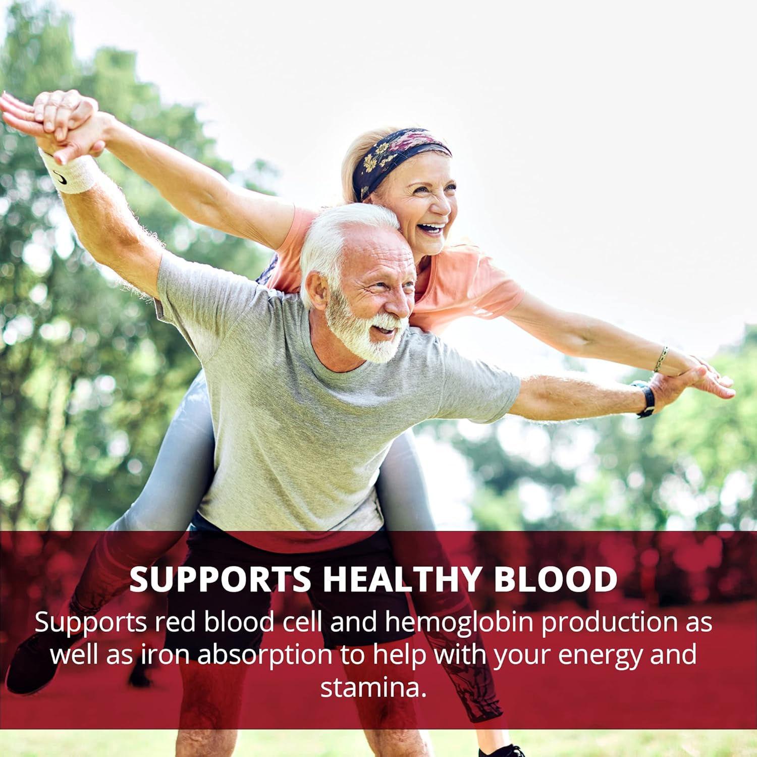 Natural Iron Supplement for Healthy Red Blood Cell Production - 60 Pills for Men and Women