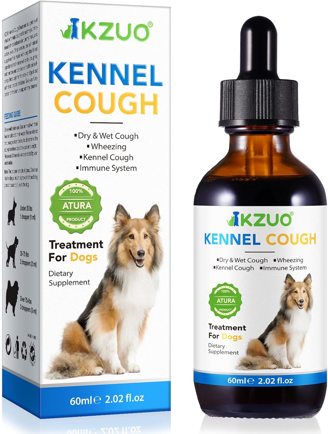 Natural Kennel Cough Drops for Dogs - Herbal Allergy Relief Supplement, 100% Natural Cough Treatment for All Breeds & Sizes