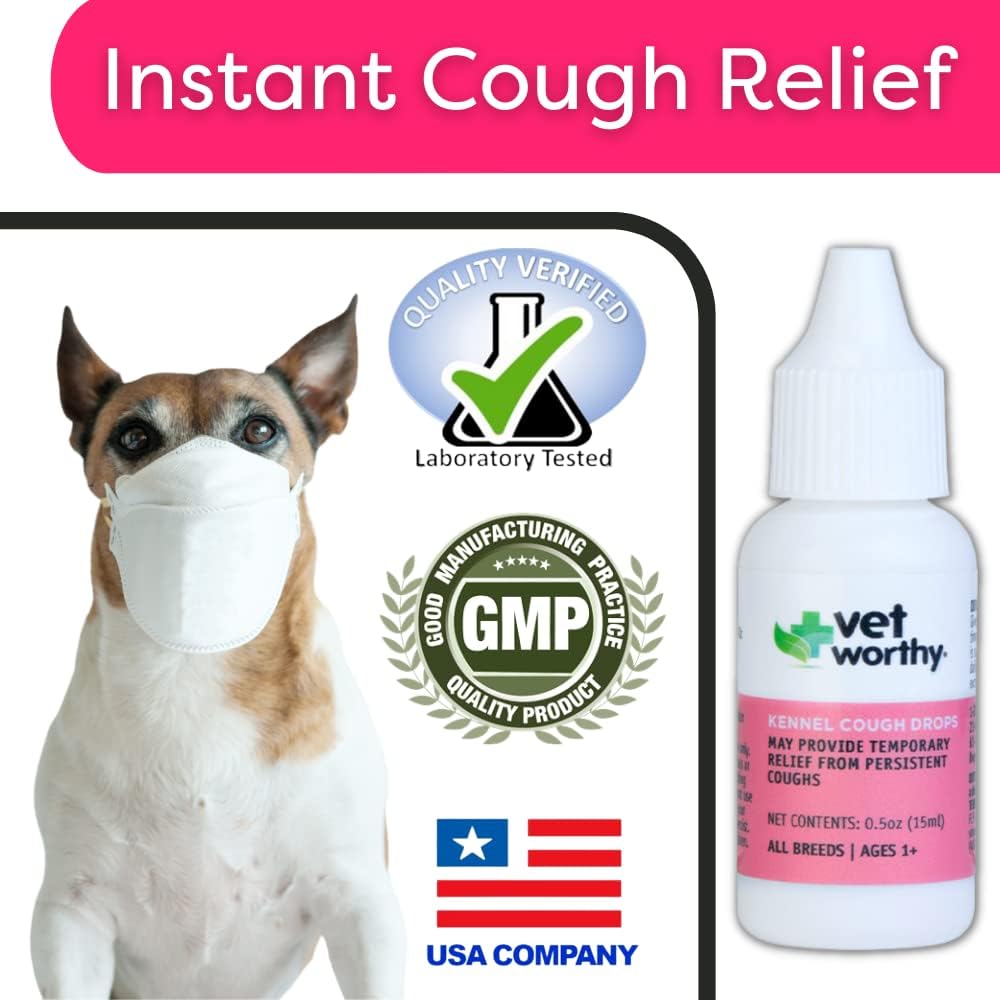 Natural Kennel Cough Drops for Dogs - Relief for Dry Cough - Herbal Supplement with Drosera Rotundifolia, Arsenicum Album, Spongia Tosta - 0.5oz