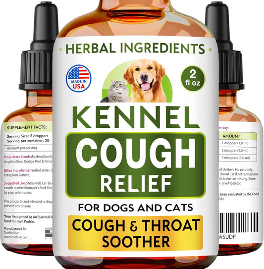 Natural Kennel Cough Drops for Dogs & Cats - Soothes Throat, Relieves Cough - US Made - 2oz