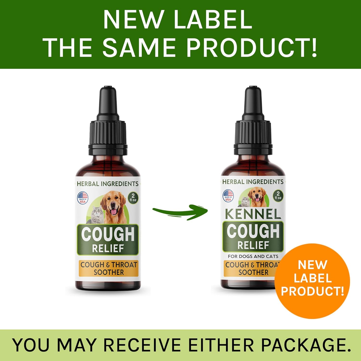 Natural Kennel Cough Drops for Dogs & Cats - Soothes Throat, Relieves Cough - US Made - 2oz