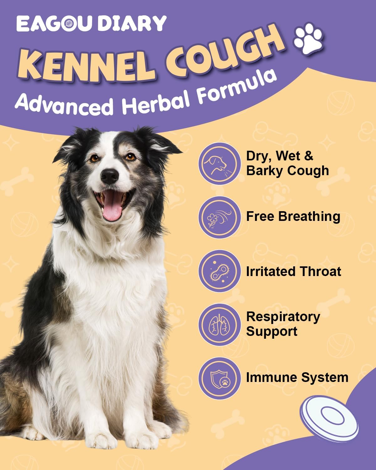 Natural Kennel Cough Drops for Dogs with Herbal Ingredients, Vitamins, and Lysine - Liquid Supplement for Canine Respiratory Relief - 2 Fl Oz