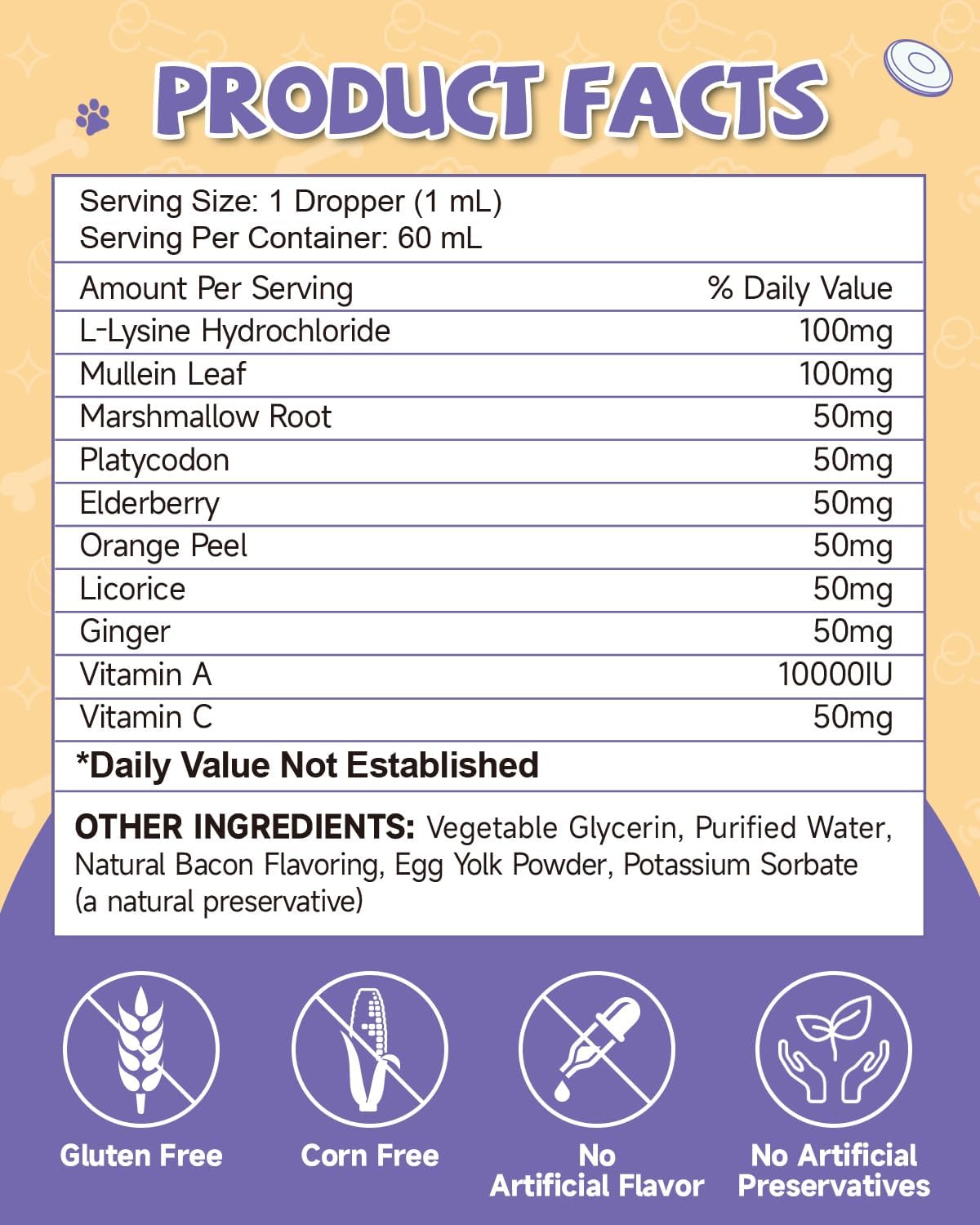 Natural Kennel Cough Drops for Dogs with Herbal Ingredients, Vitamins, and Lysine - Liquid Supplement for Canine Respiratory Relief - 2 Fl Oz