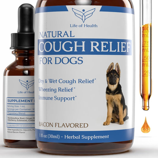 Natural Kennel Cough Treatment for Dogs - Supports Healthy Cough Relief - All Breeds & Sizes - Dog Cough Suppressant - Allergy & Itch Relief - 1 fl oz