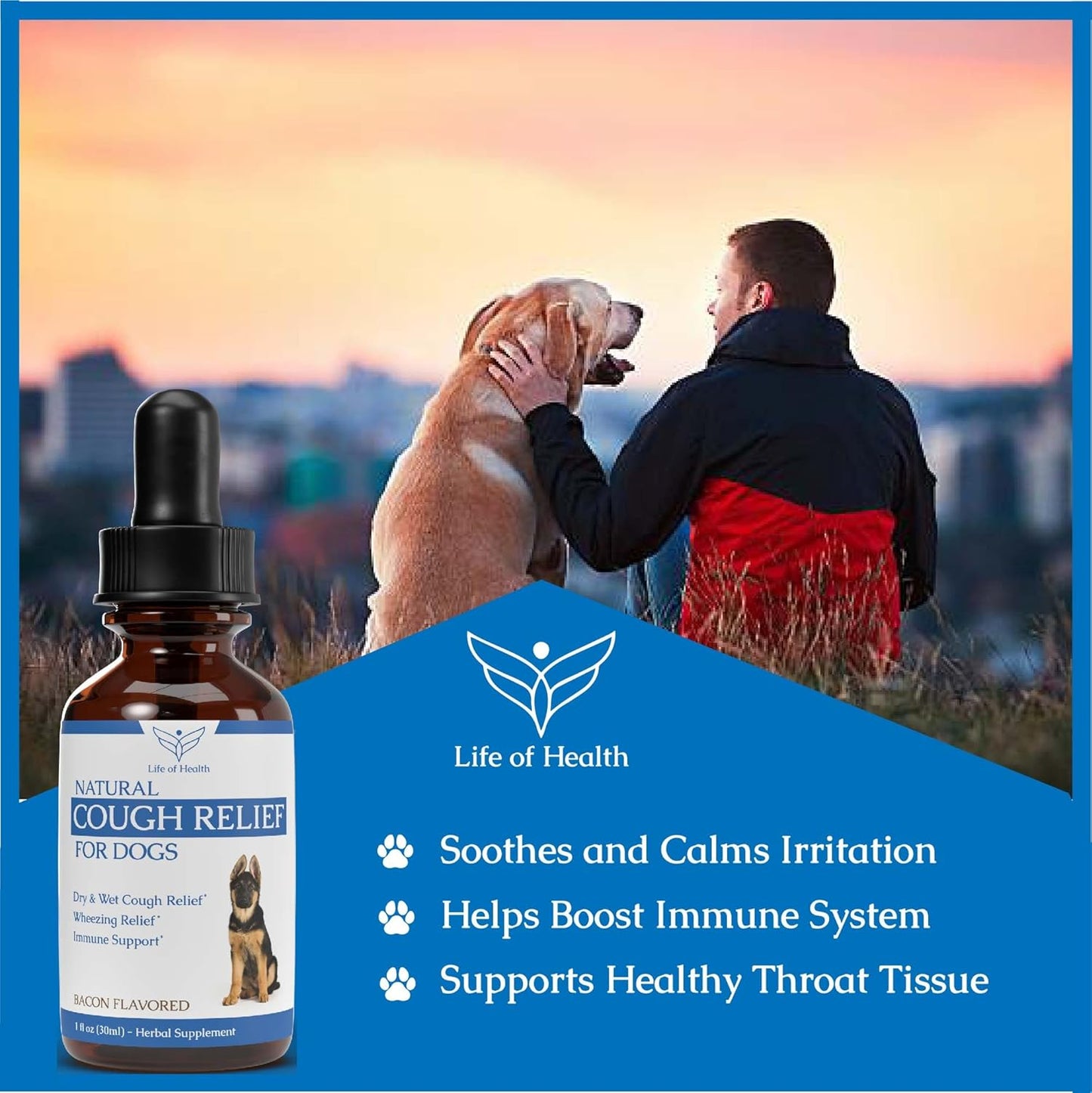 Natural Kennel Cough Treatment for Dogs - Supports Healthy Cough Relief - All Breeds & Sizes - Dog Cough Suppressant - Allergy & Itch Relief - 1 fl oz