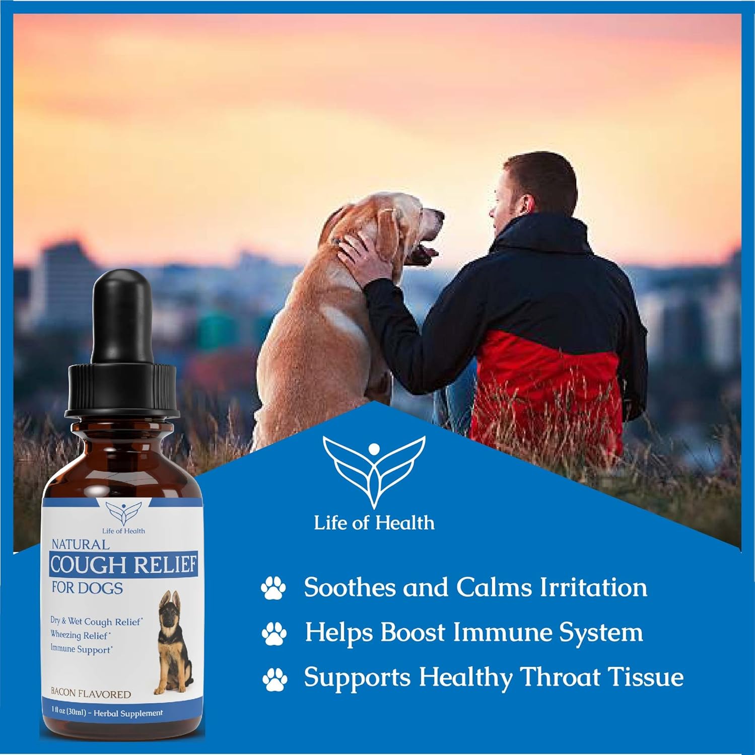 Natural Kennel Cough Treatment for Dogs - Supports Healthy Cough Relief - All Breeds & Sizes - Dog Cough Suppressant - Allergy & Itch Relief - 1 fl oz