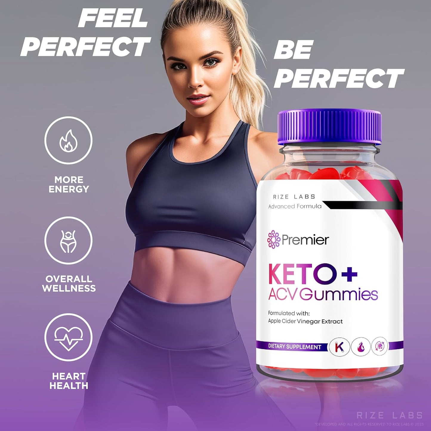 Natural Keto ACV Gummies for Advanced Slimming Formula - 180 Gummies, 2000mg Extreme Keto Formula from rize labs