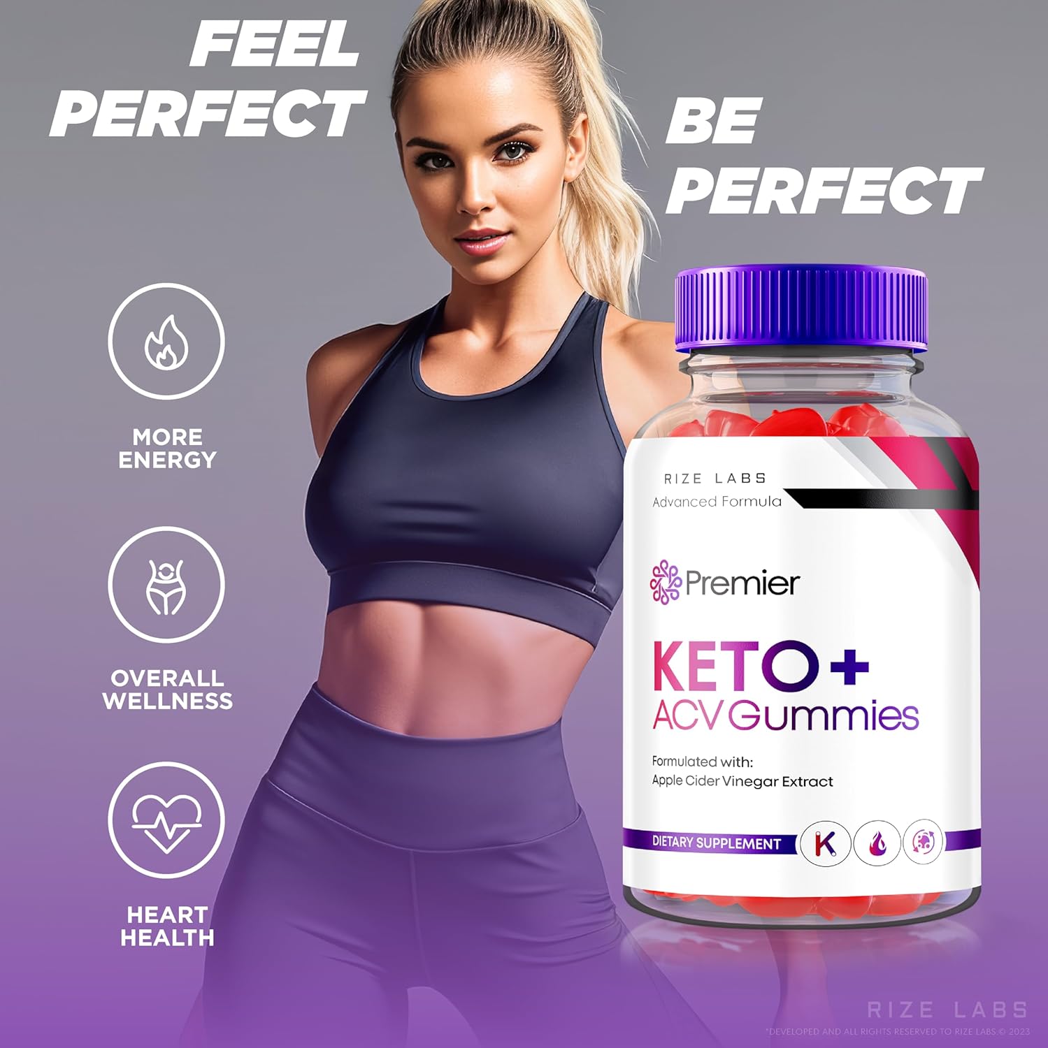 Natural Keto ACV Gummies for Advanced Slimming Formula - 180 Gummies, 2000mg Extreme Keto Formula from rize labs