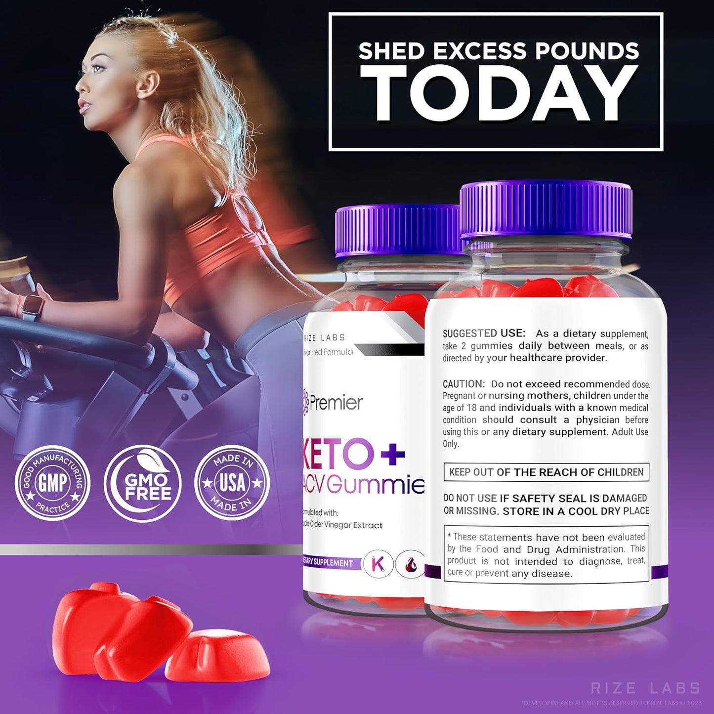 Natural Keto ACV Gummies for Advanced Slimming Formula - 180 Gummies, 2000mg Extreme Keto Formula from rize labs