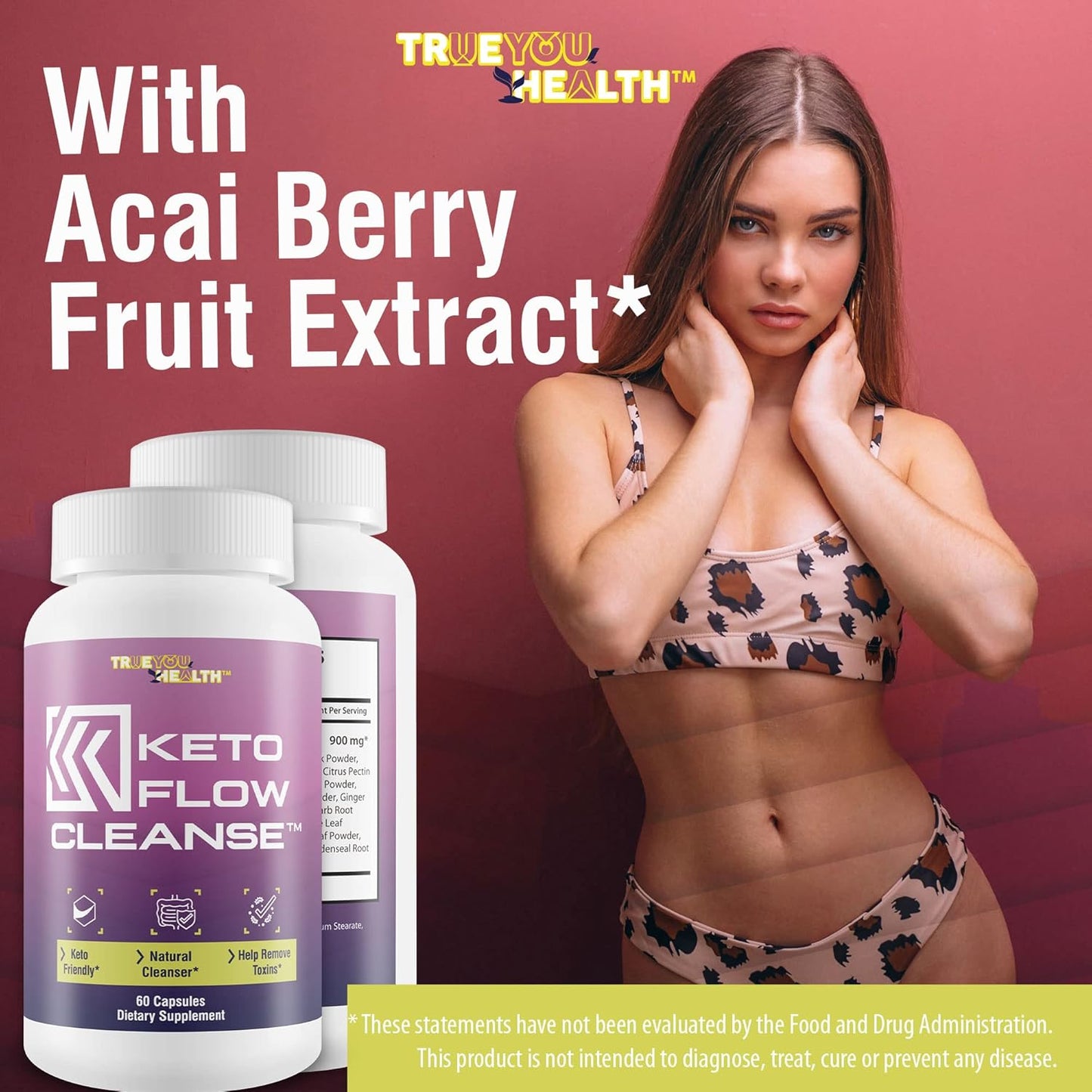Natural Keto Colon Cleanse Pills with Probiotics - Supports Detox, Energy, & Digestive Health - Acai Cleanse Aid for Waste & Toxin Elimination
