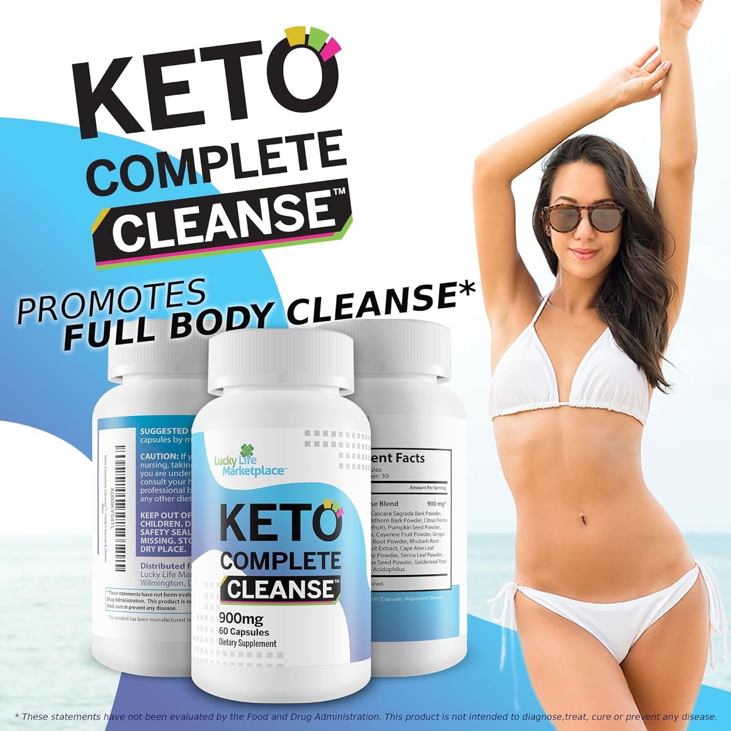 Natural Keto Complete Cleanse Supplement for Full Body Detox & Energy Support - Reduce Inflammation & Bloating, Aid Liver & Colon Cleanse - Boost Energy Levels