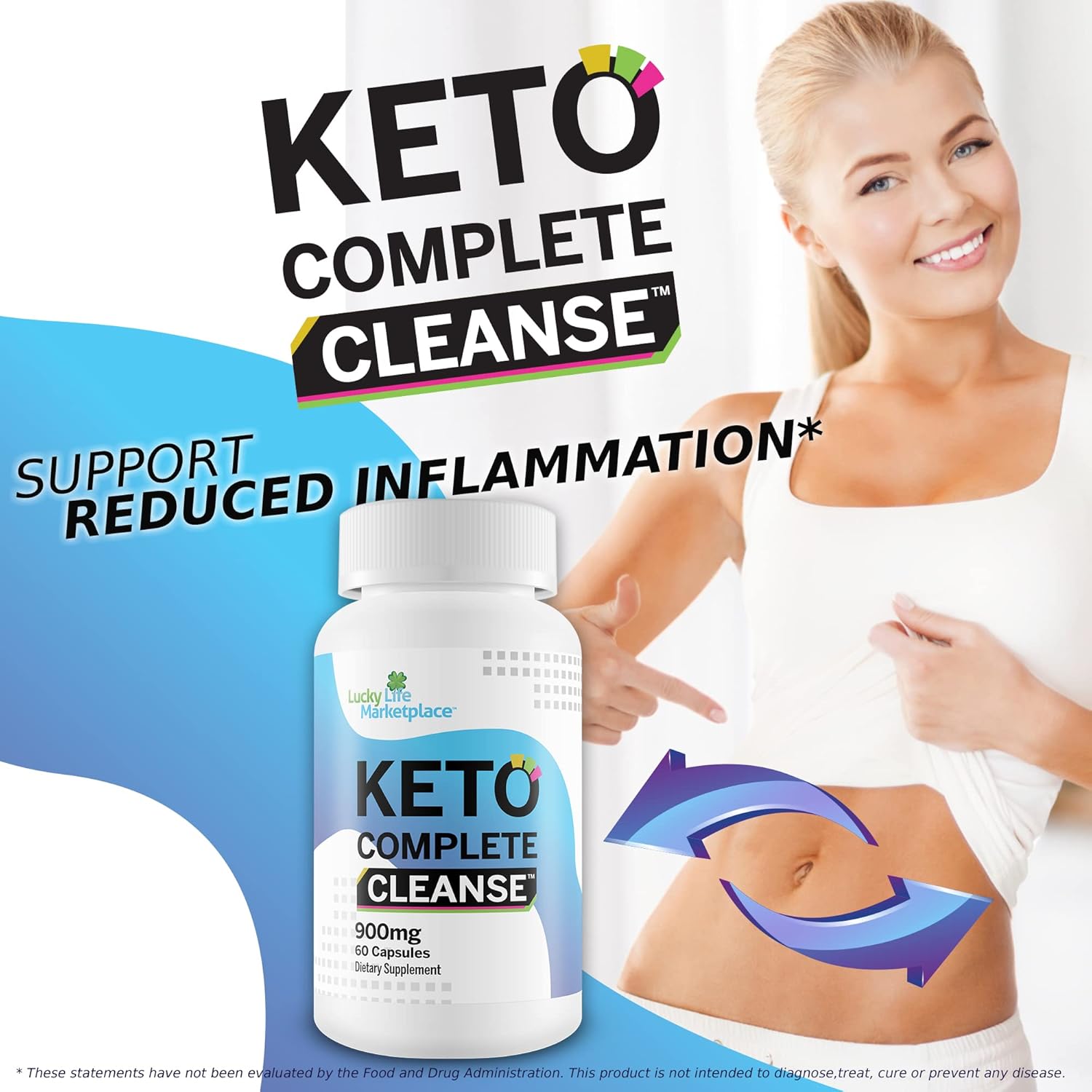 Natural Keto Complete Cleanse Supplement for Full Body Detox & Energy Support - Reduce Inflammation & Bloating, Aid Liver & Colon Cleanse - Boost Energy Levels