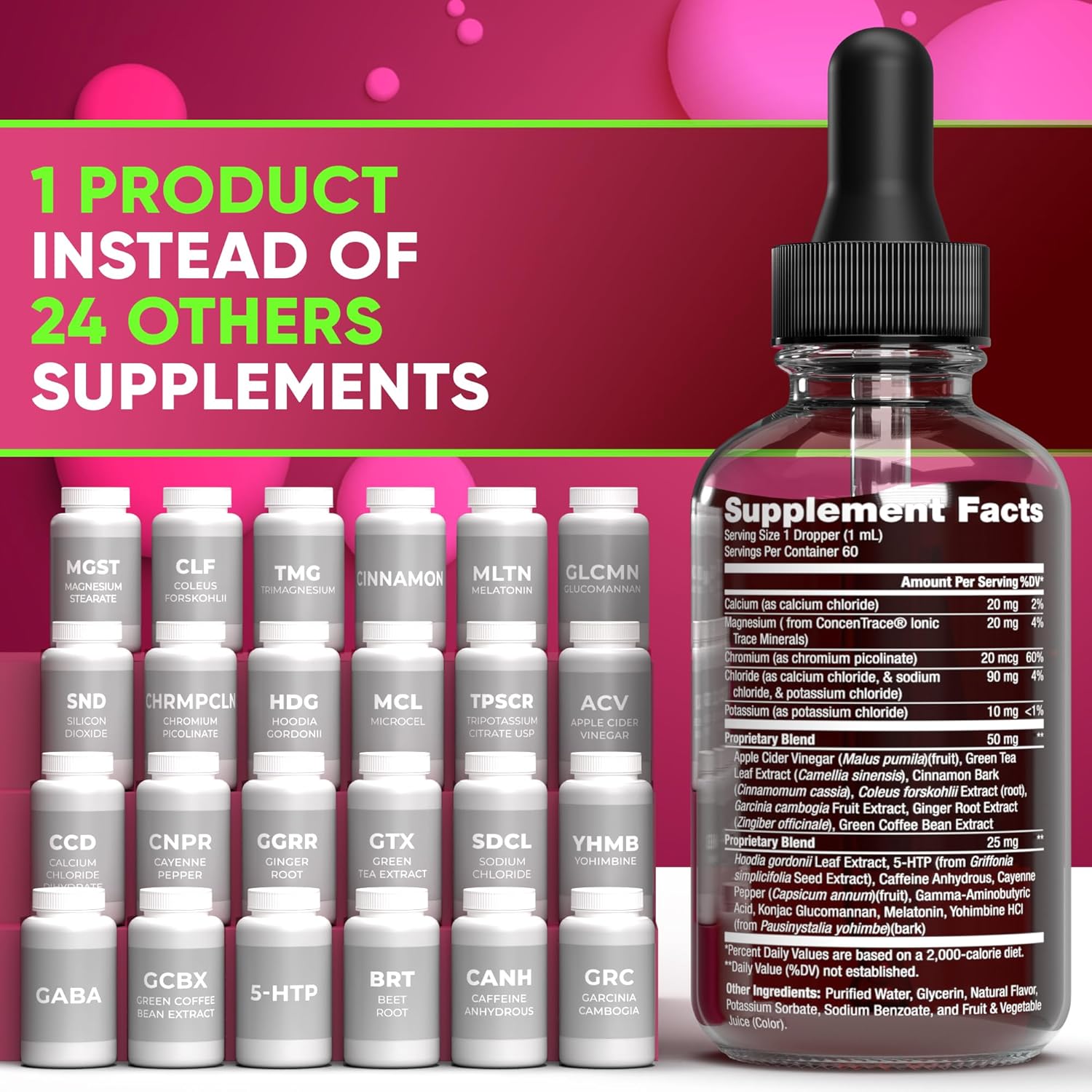 Natural Keto Weight Loss Diet Drops with Apple Cider, Green Coffee Bean, Cinnamon, Cayenne Pepper - Appetite Suppressant and Metabolism Booster for Men and Women by BIOTEQUELAB