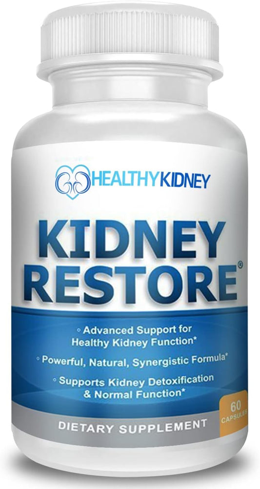Natural Kidney Cleanse Supplement - Support Healthy Kidney Function with Vitamins - 60 Capsules