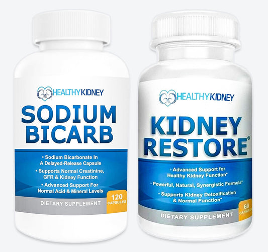 Natural Kidney Cleanse Supplement with Sodium Bicarbonate for Restoring Kidney Health - 2 Pack