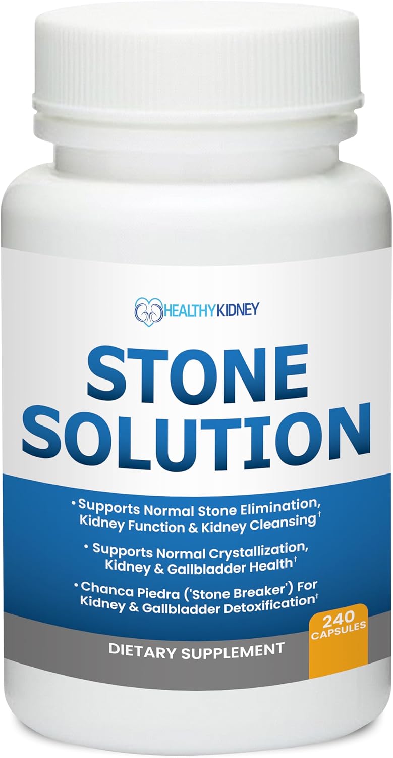 Natural Kidney Stone Solution Capsules - Stone Dissolver & Cleanser with Chanca Piedra for Gallbladder Support - 60 Servings