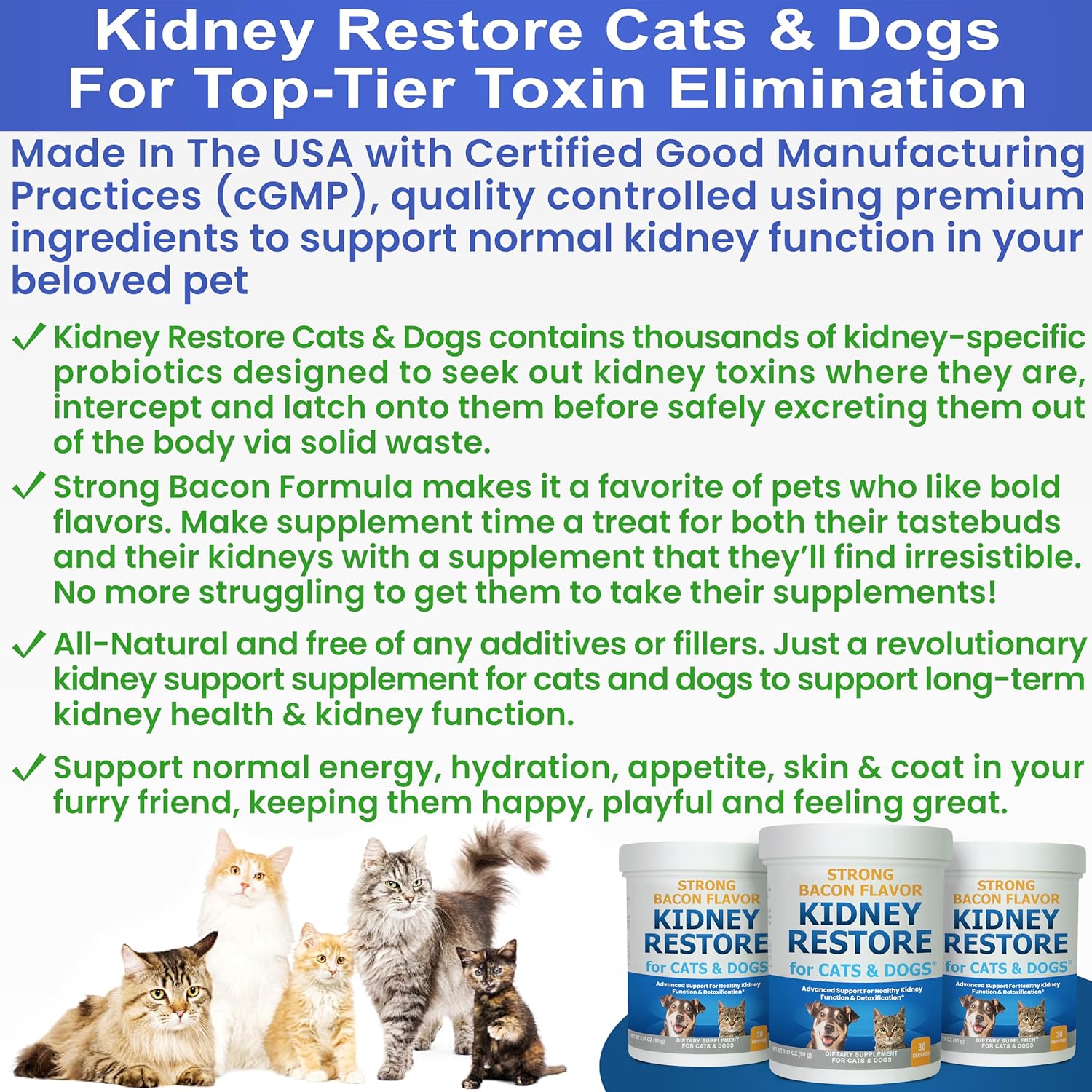 Natural Kidney Support Supplements for Cats and Dogs, Promotes Healthy Kidney Function and Urinary Tract, Essential Pet Health Formula