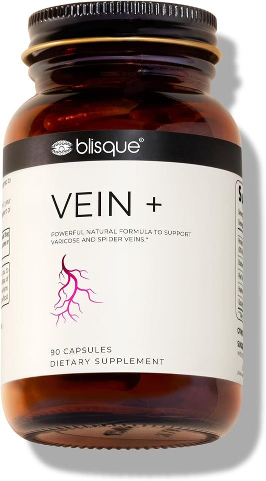 Natural Leg Vein Support Supplement for Varicose and Spider Veins - Boost Oxygen, Improve Blood Flow, Doctor-Approved - Horse Chestnut Extract - 90 Capsules