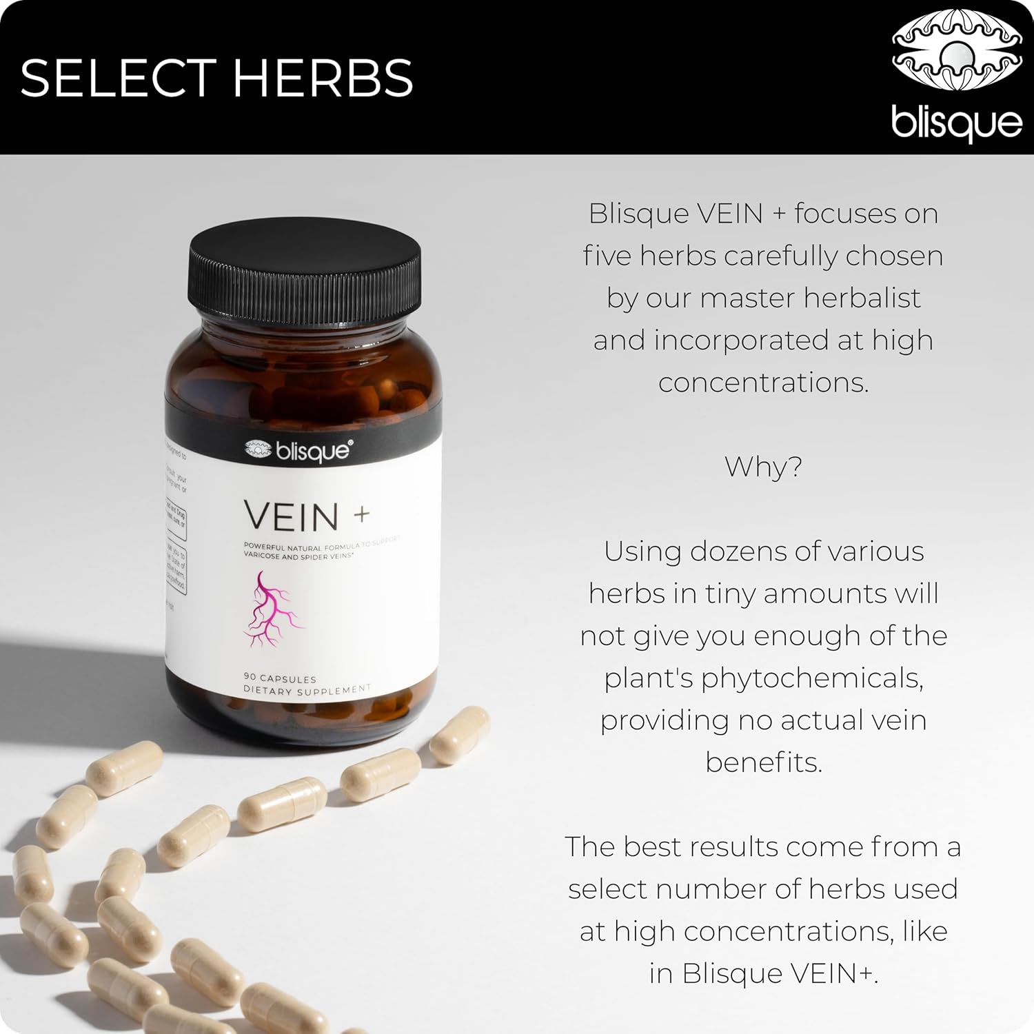 Natural Leg Vein Support Supplement for Varicose and Spider Veins - Boost Oxygen, Improve Blood Flow, Doctor-Approved - Horse Chestnut Extract - 90 Capsules