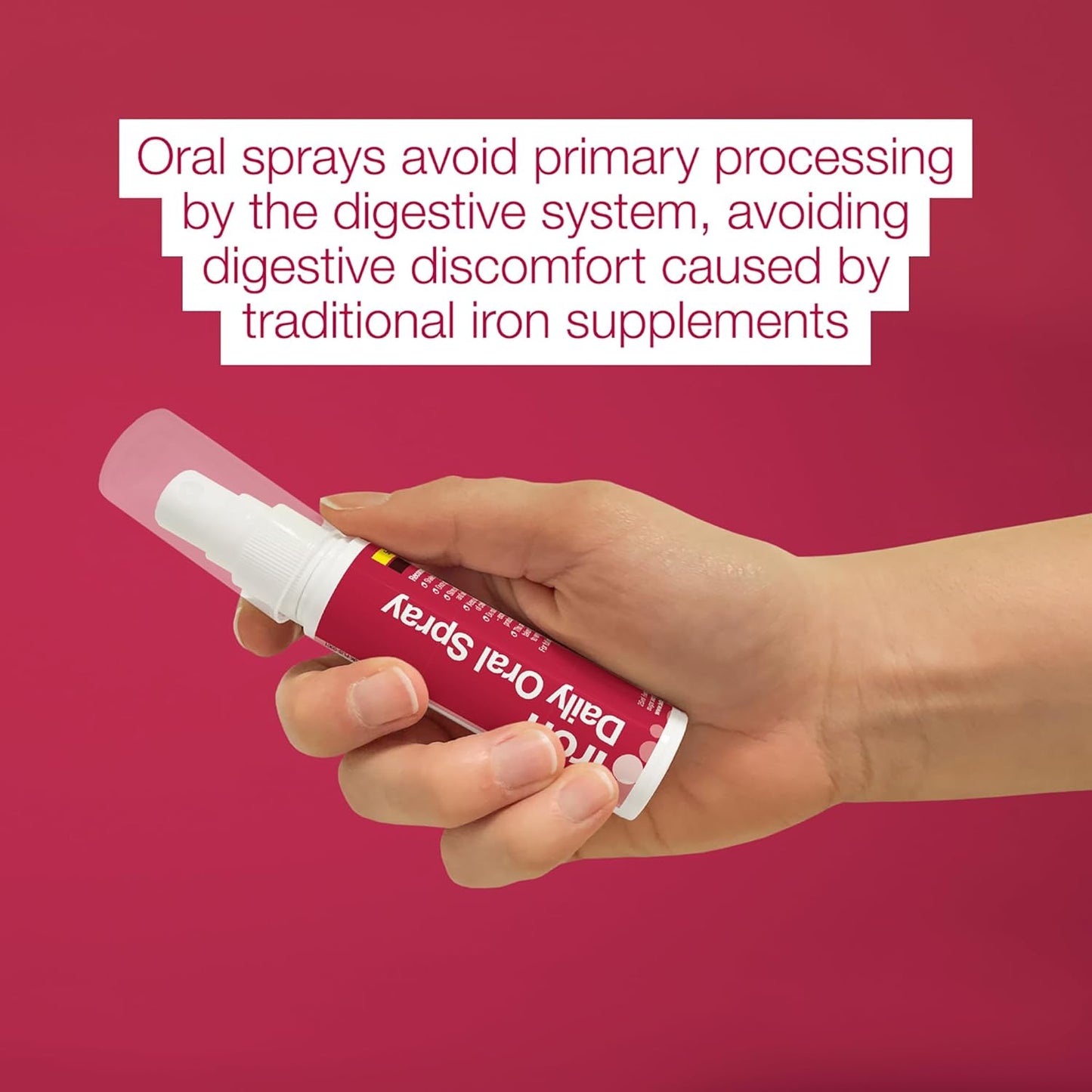 Natural Liquid Iron Supplement Spray - Easy Daily Vitamin Spray - Tasty Alternative to Pills - 0.85 oz