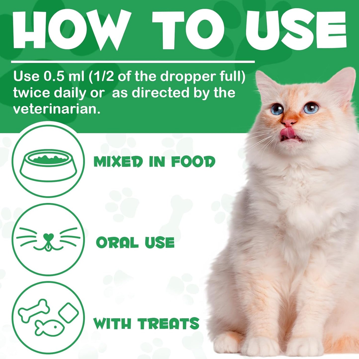 Natural Liver and Kidney Support Supplement for Cats - 60ml Bottle - Herbal Extracts for Balanced Liver and Kidneys Health in Cats