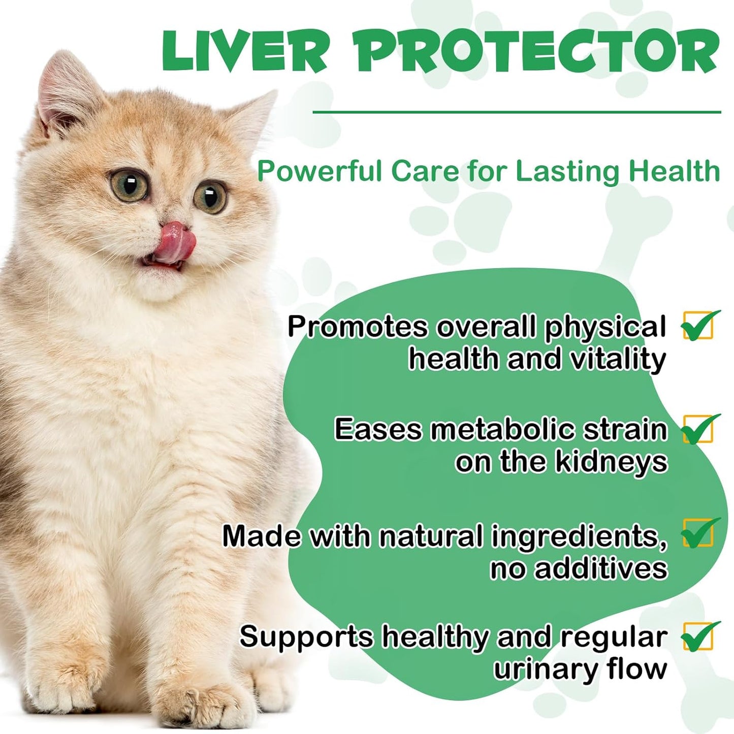 Natural Liver and Kidney Support Supplement for Cats - 60ml Bottle - Herbal Extracts for Balanced Liver and Kidneys Health in Cats