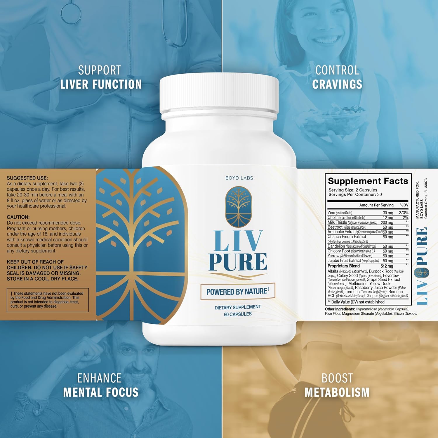 Natural Liver Support Supplement - 60 Capsules by Boyd Labs Liv Pure